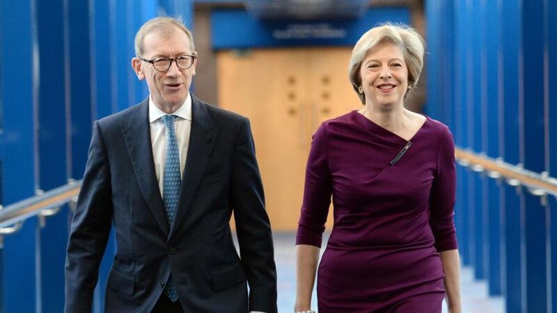 Prime Minister Theresa May and husband Philip make their way to the ICC on the fourth day of the Conservative party conference in Birmingham PICTURE: Stefan Rousseau/PA 