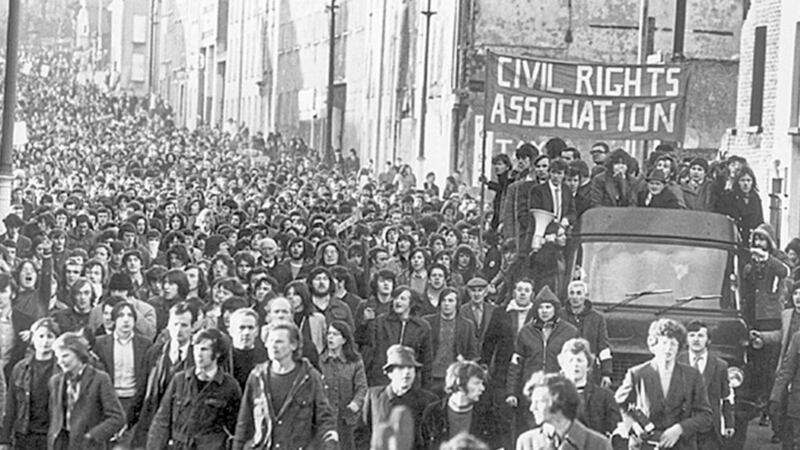 Thousands took part in the civil rights march through Derry on Bloody Sunday 