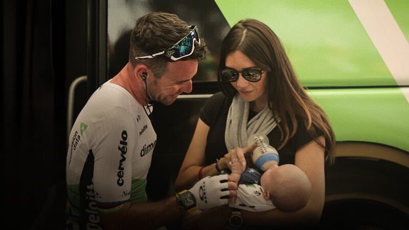 Mark with wife Peta and new baby