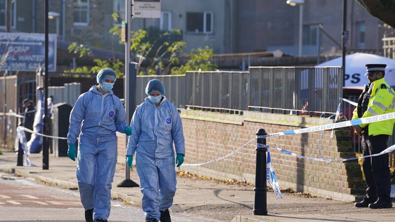 Forensics teams joined Met officers at the scene (Lucy North/PA)