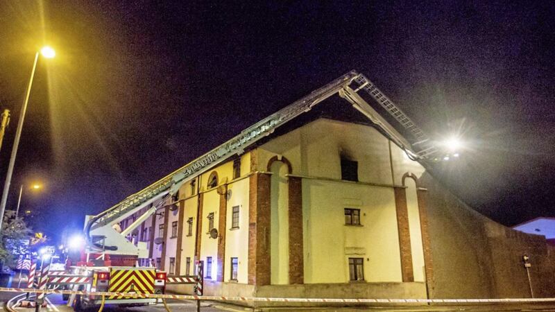 A block of flats at Beresford Court in Coleraine, Co Derry, was targeted in an arson attack. Picture by Matthew Steele 