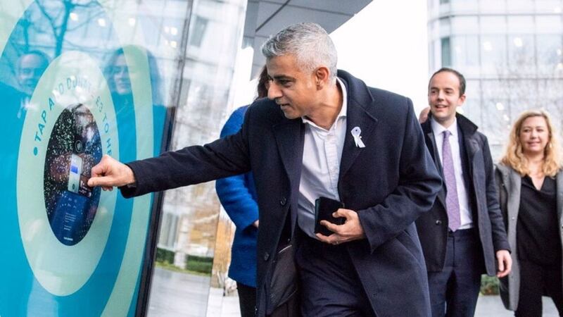 London Mayor Sadiq Khan launched 35 contactless donation points in the capital.
