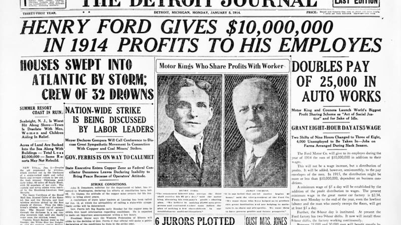 When Henry Ford decided to double workers&#39; wages in 1914, people thought he&#39;d gone mad, but production rose, the price of goods fell and sales soared 