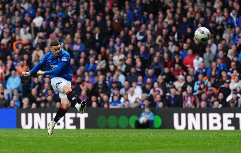 Tom Lawrence scores a spectacular third Rangers goal in their comeback win over Kilmarnock at Ibrox .
