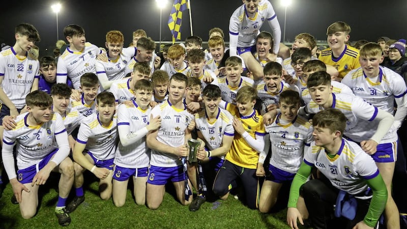 St Louis&#39;, Ballymena celebrate their Mageean Cup final win over St Killian&#39;s, Garron Tower last December Picture by John McIlwaine 