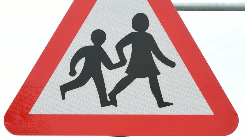 General view of a school crossing sign, London (Ian West/PA)