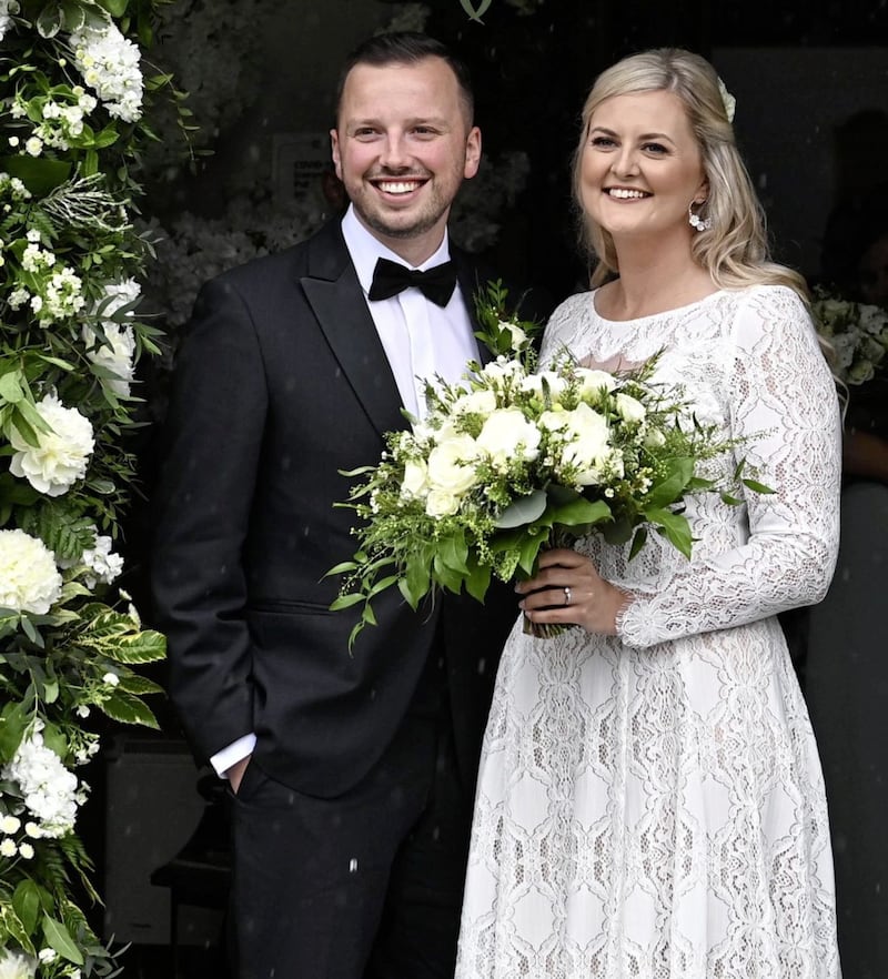 Laura Donaldson and Philip Kennedy on their wedding day.&nbsp;Picture by Colm Lenaghan/Pacemaker