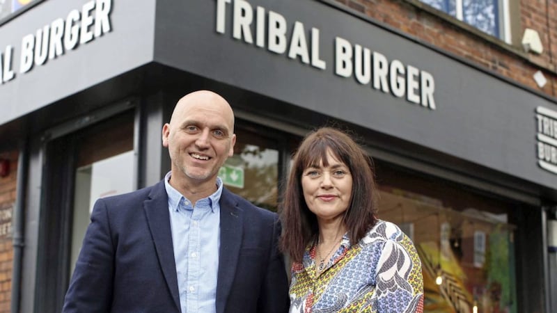 Paul and Elaine Catterson at the new Tribal Burger restaurant on Belfast&rsquo;s Botanic Avenue. The new eatery is due to open later this month. Picture by Darren Kidd/ Press Eye 5 September 17, Mandatory Credit &copy;Press Eye/Darren Kidd 