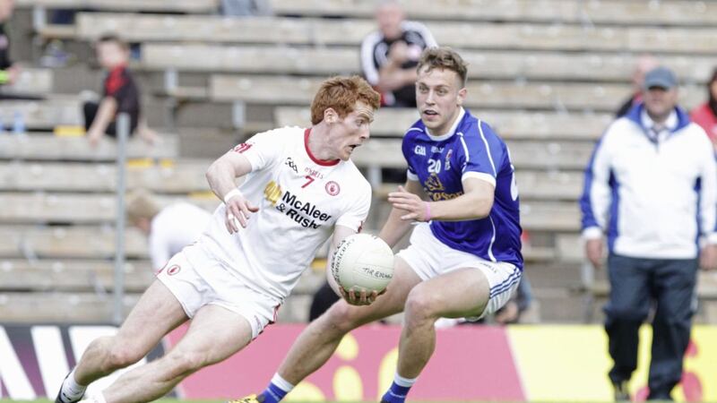 Peter Harte in action for Tyrone in the Ulster SFC semi-final replay against Cavan this summer <br />Picture by Colm O'Reilly