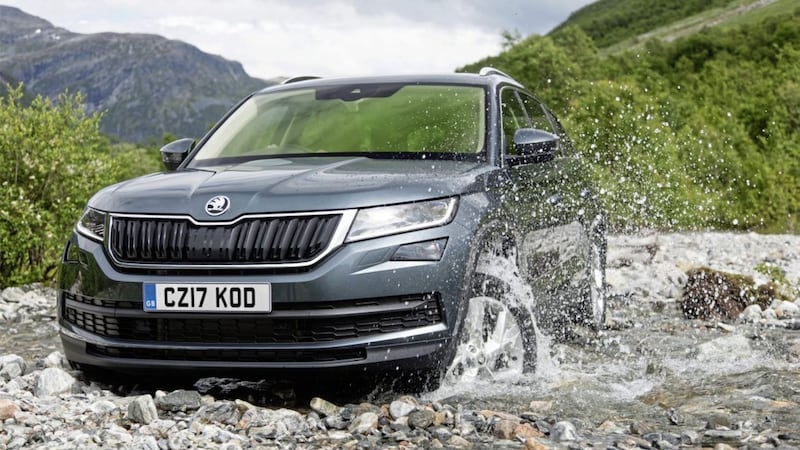 Driving through shallow streams is easy work for the Skoda Kodiaq - persuading families out of their Nissan Qashqais and Hyundai Santa Fes may be a tougher challenge 