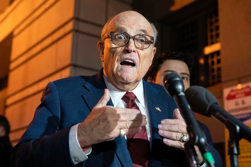 The trial is to determine how much Rudy Giuliani will have to pay two Georgia election workers whom he falsely accused of fraud (AP Photo/Jose Luis Magana)