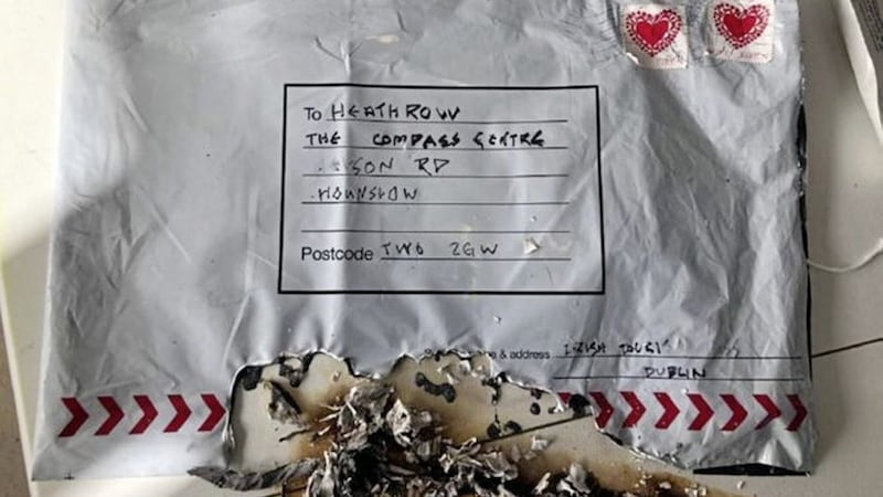 One of the parcel bombs discovered earlier this month that the 'IRA' claimed responsibility for sending