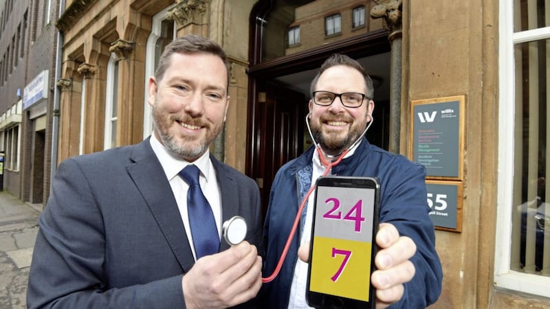 Willis Insurance and Risk Management employee benefits consultant Colin Willis (left) and Equipsme co-founder Gavin Shay launch the new health partnership 