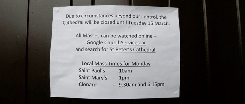 The cathedral was forced to close its doors on Saturday. Picture by Hugh Russell 