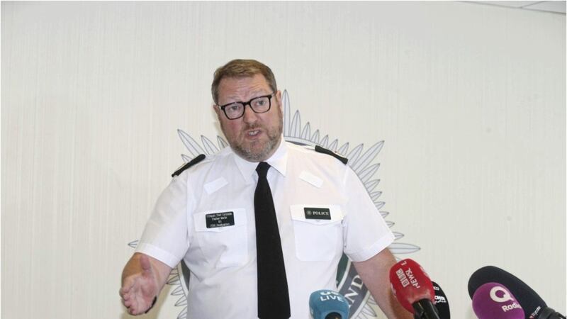 Deputy Chief Constable Stephen Martin talks to the media after a bombing in Fermanagh. Picture by Hugh Russell. 