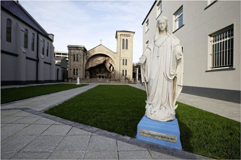 A statue of Our Lady has been moved from the parish hall into the garden area. Picture by Hugh Russell 