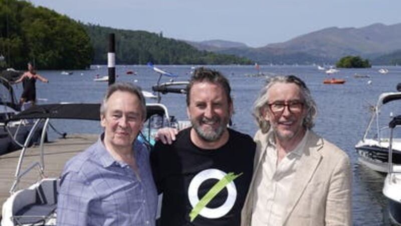Paul Whitehouse, Lee Mack and Steve Coogan, during a Save Windermere – Stop the Sewage campaign event in Bowness-on-Windermere, Cumbria (Danny Lawson/PA)