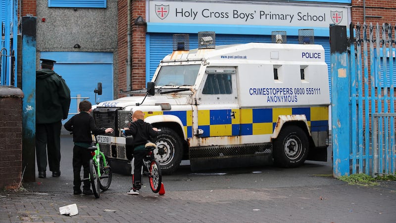 The device was discovered by the principal of Holy Cross Boys Primary School. Picture by Mal McCann&nbsp;