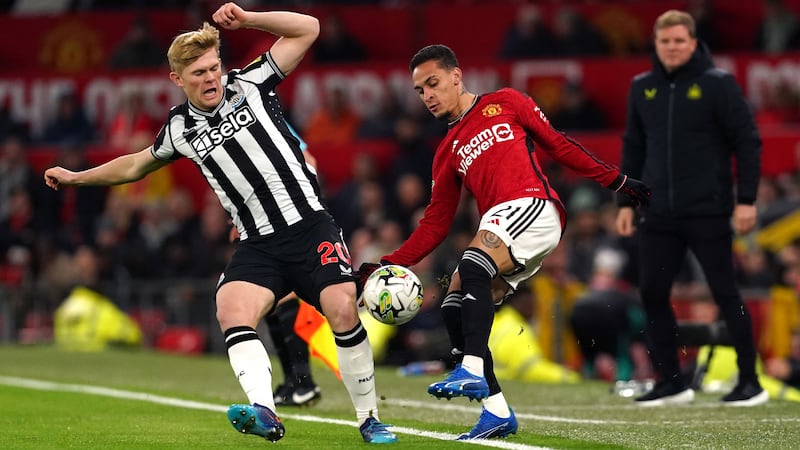 Lewis Hall helped Newcastle to victory at Manchester United (Martin Rickett/PA)