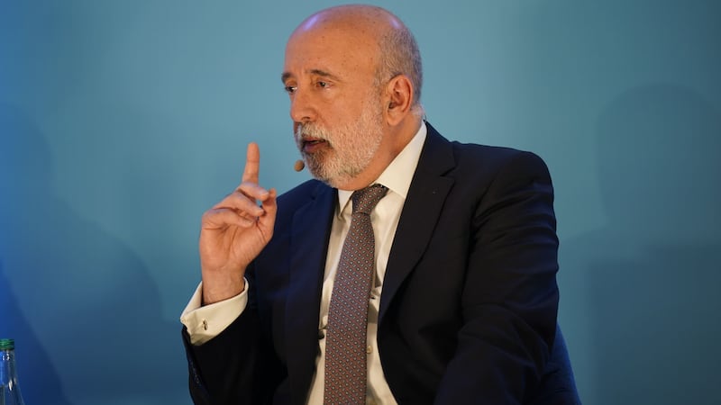 Governor of the Central Bank of Ireland Gabriel Makhlouf speaking at the Central Bank of Ireland Financial System Conference, at the Aviva Stadium in Dublin (Niall Carson/PA)