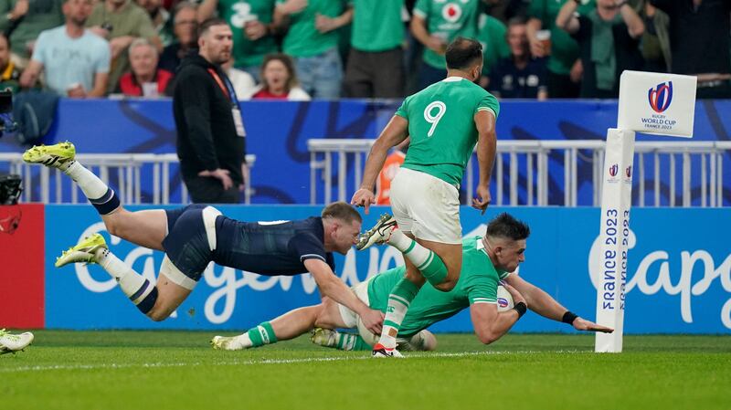 Ireland dumped Scotland out of the World Cup with a thumping victory in Paris (Adam Davy/PA)