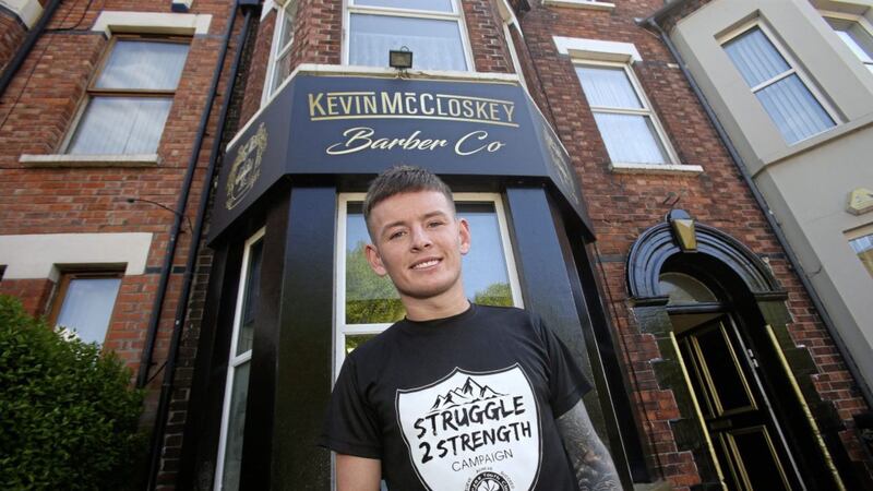 North Belfast Barber Kevin McCloskey who is offering free haircuts to anyone struggling with their mental health. Picture by Mal McCann. 