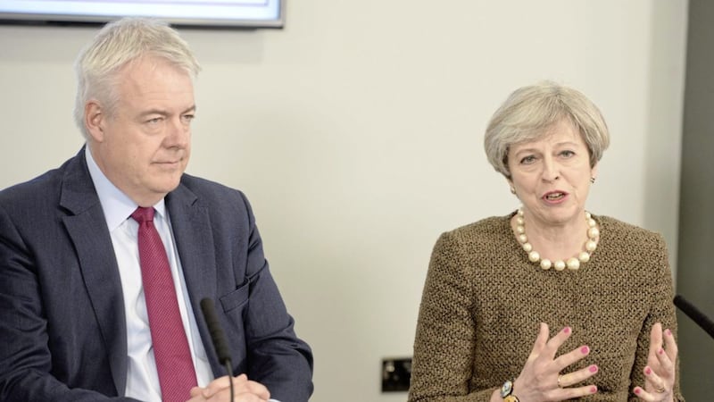 Welsh first minister Carwyn Jones with British prime minister Theresa May 