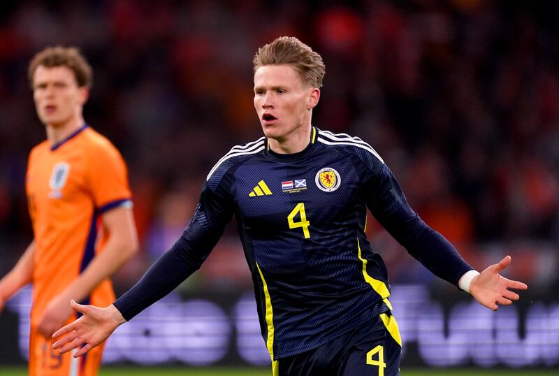 Scotland’s Scott McTominay was left frustrated in Amsterdam