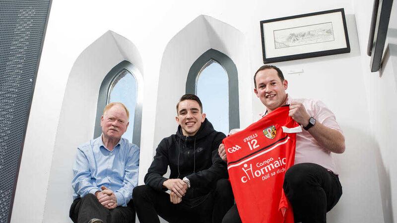 Michael Conlan, the National, European, Commonwealth and World boxing champion, supporting Campa Chormaic with Brendan McAnallen and chairman of Campa Chormaic, Ronan McMahon. Picture by Elaine Hill