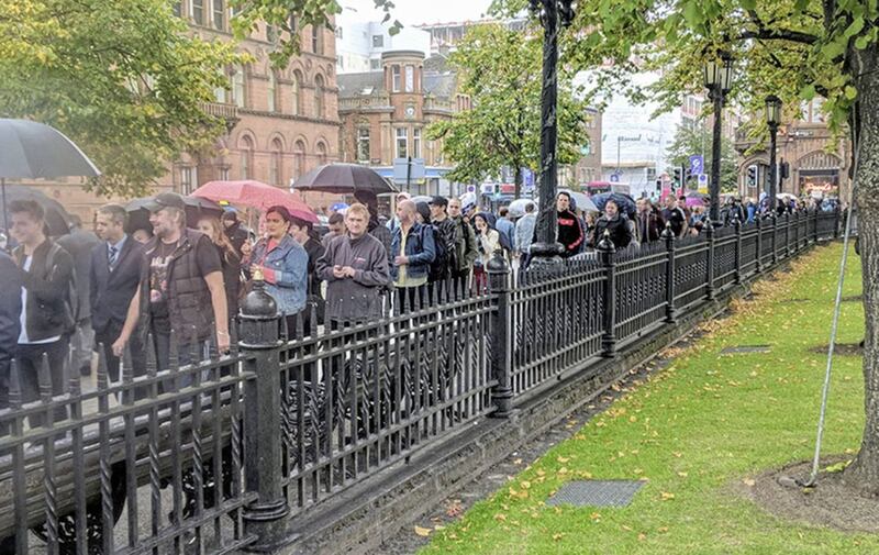 Crowds of people queued outside Belfast city hall last month to take advantage of a free doughnut giveaway by Krispy Kreme  