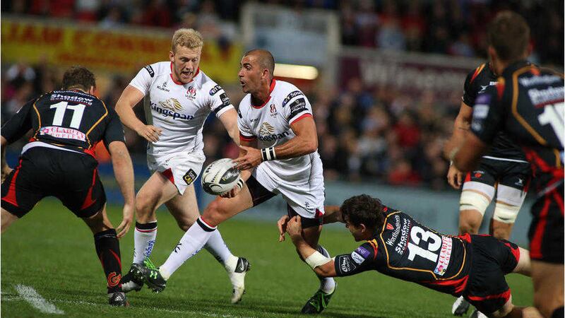 Ulster's Stuart Olding (left) will make his 50th appearance for the province today<br /> Picture by Hugh Russell