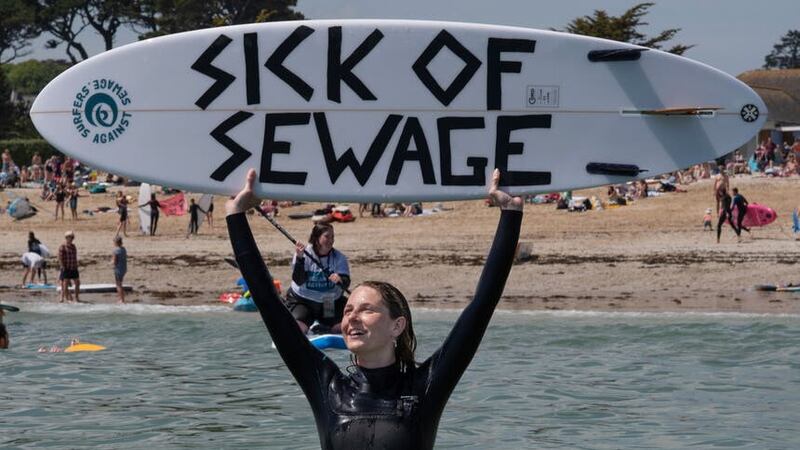 Surfers Against Sewage protest (Emily Whitfield-Wicks/PA)