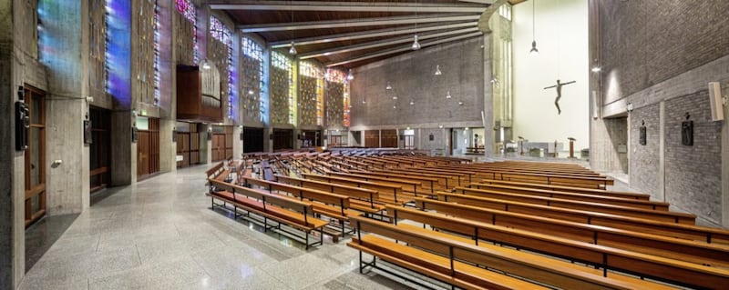 St Bernadette&#39;s interior is as striking as its exterior, with the building situated to take full advantage of sunlight. Picture by Donal McCann Photography 