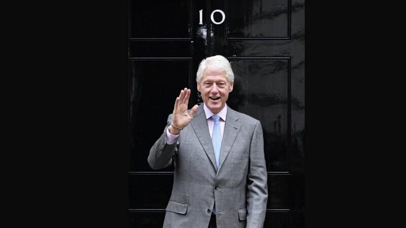 Bill Clinton leaves Downing Street after talks with Theresa May. Picture by Stefan Rousseau/PA Wire 