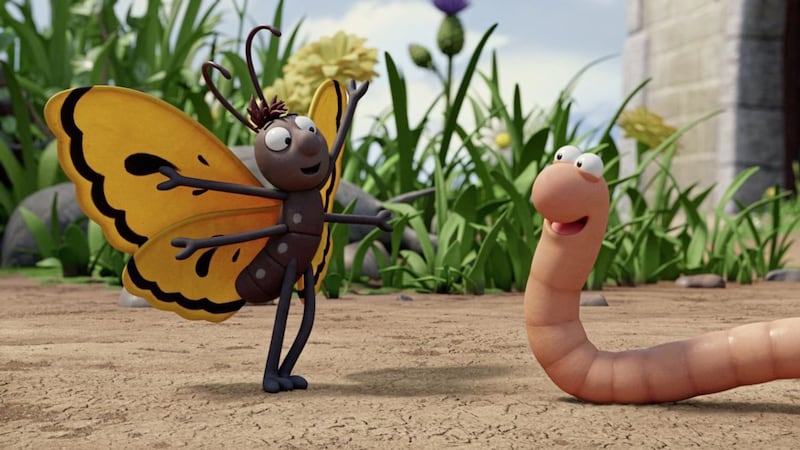 Butterfly, voiced by Patricia Allison, meets Superworm, voiced by Matt Smith, in the BBC Christmas Day animated retelling of Julia Donaldson&#39;s story. Picture by PA Photo BBC/Magic Light Pictures 