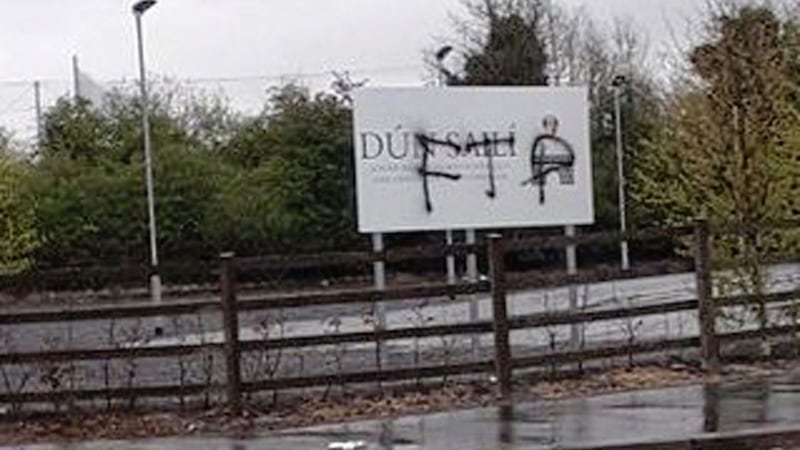 Sectarian graffiti at a GAA centre in Co Antrim has been condemned 