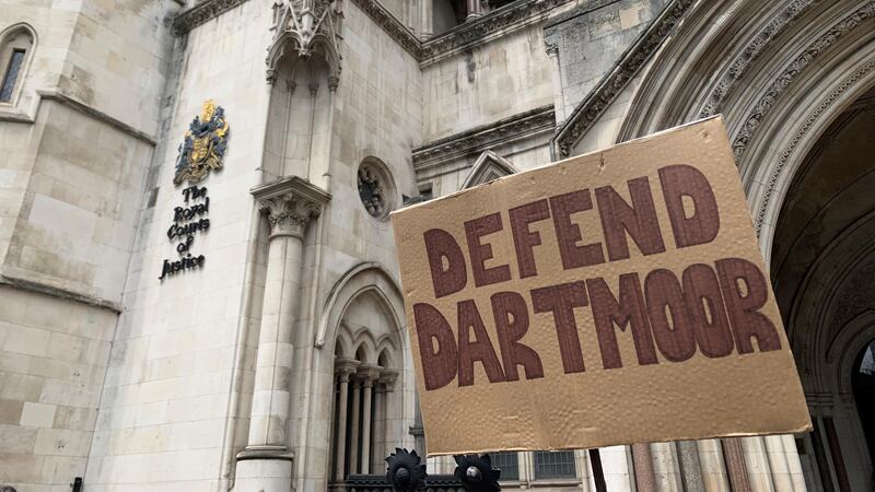 Protesters previously gathered outside the Royal Courts of Justice in London during a Court of Appeal hearing over the Dartmoor wild camping case (Tom Pilgrim/PA)