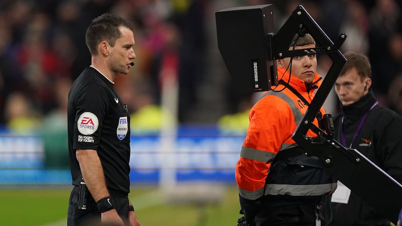 The game’s lawmakers are set to further examine the possibility of allowing the conversations between referees and VARs to be broadcast live (Mike Egerton/PA)