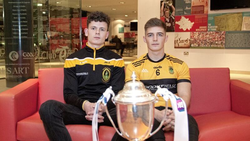Joe Maskey (left) and James McAuley want to get their hands on the McCully Cup tomorrow evening 