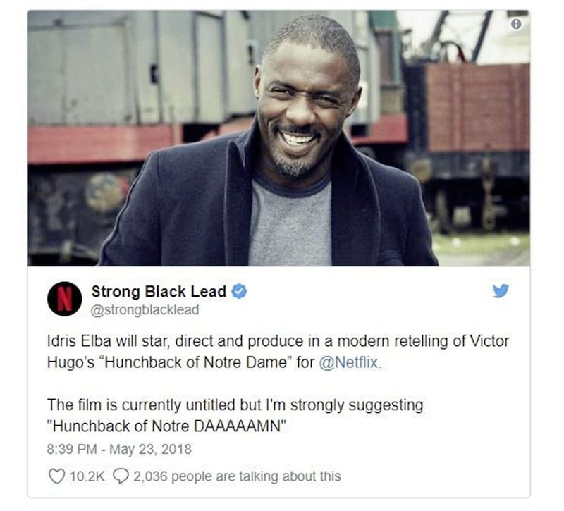 Idris Elba has been woefully mis-cast as the Hunchback of Notre Dame 