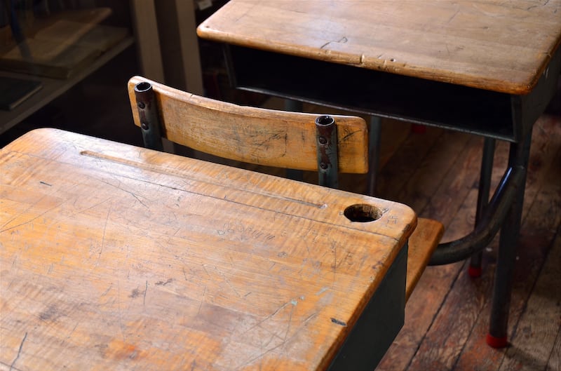 Two Vintage School Desks