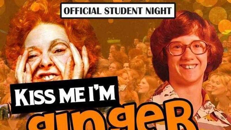 A flyer advertising the new 'Kiss Me I'm Ginger' night