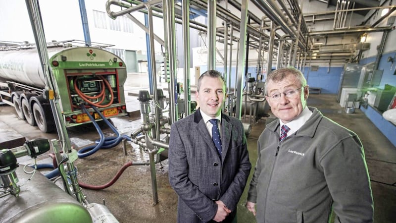 Mark Canning (left), corporate acquisition manager at Danske Bank, and Gabriel D&rsquo;Arcy, chief executive of LacPatrick 