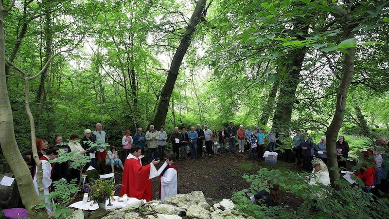 Ireland&#39;s Mass rock tradition, recalled at contemporary ceremonies such as this at Glenside Road in Belfast, speaks of the importance of remembering Christ&#39;s death. Picture by Cliff Donaldson 