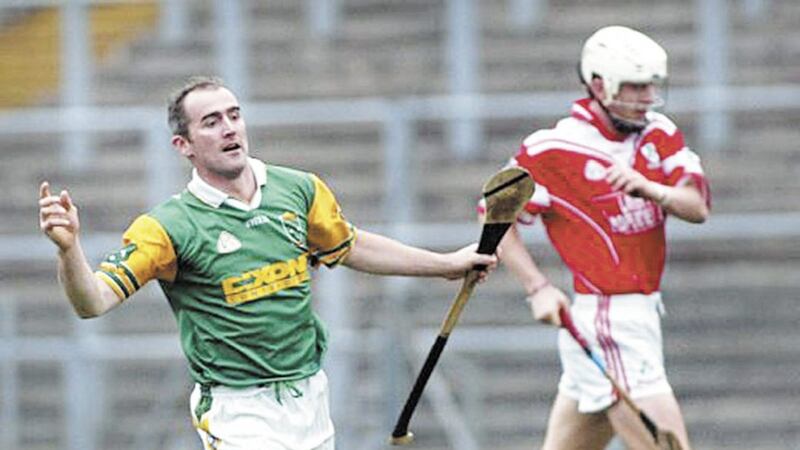 Alastair Elliott in action for Dunloy. 20 years ago, he was preparing for an All-Ireland Senior Hurling Championship quarter-final against holders Offaly 