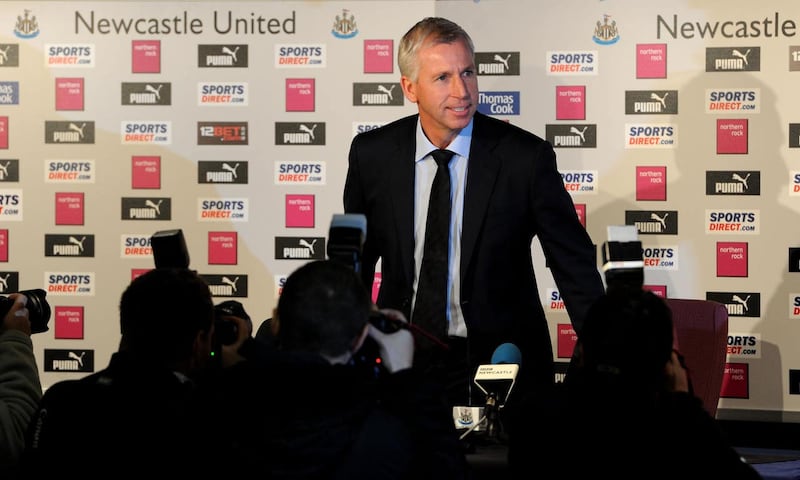 Pardew arrives for a press conference at St James’ Park following his appointment (Owen Humphreys/PA)