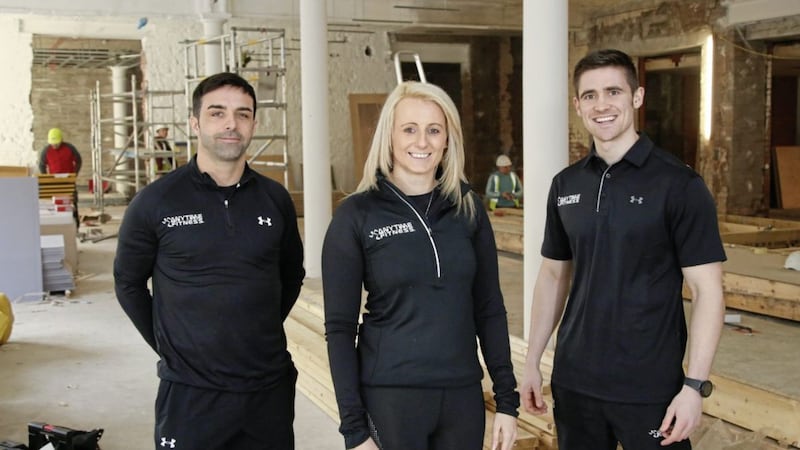 Pictured at the new Anytime Fitness are (from left) Patrick Farrell (general manager), Laura McClune (assistant general manager) and head coach Ben McCourt 