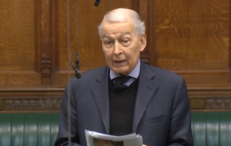 Labour MP Frank Field, then chairman of the Work and Pensions Committee, speaks in the House of Commons in October 2016