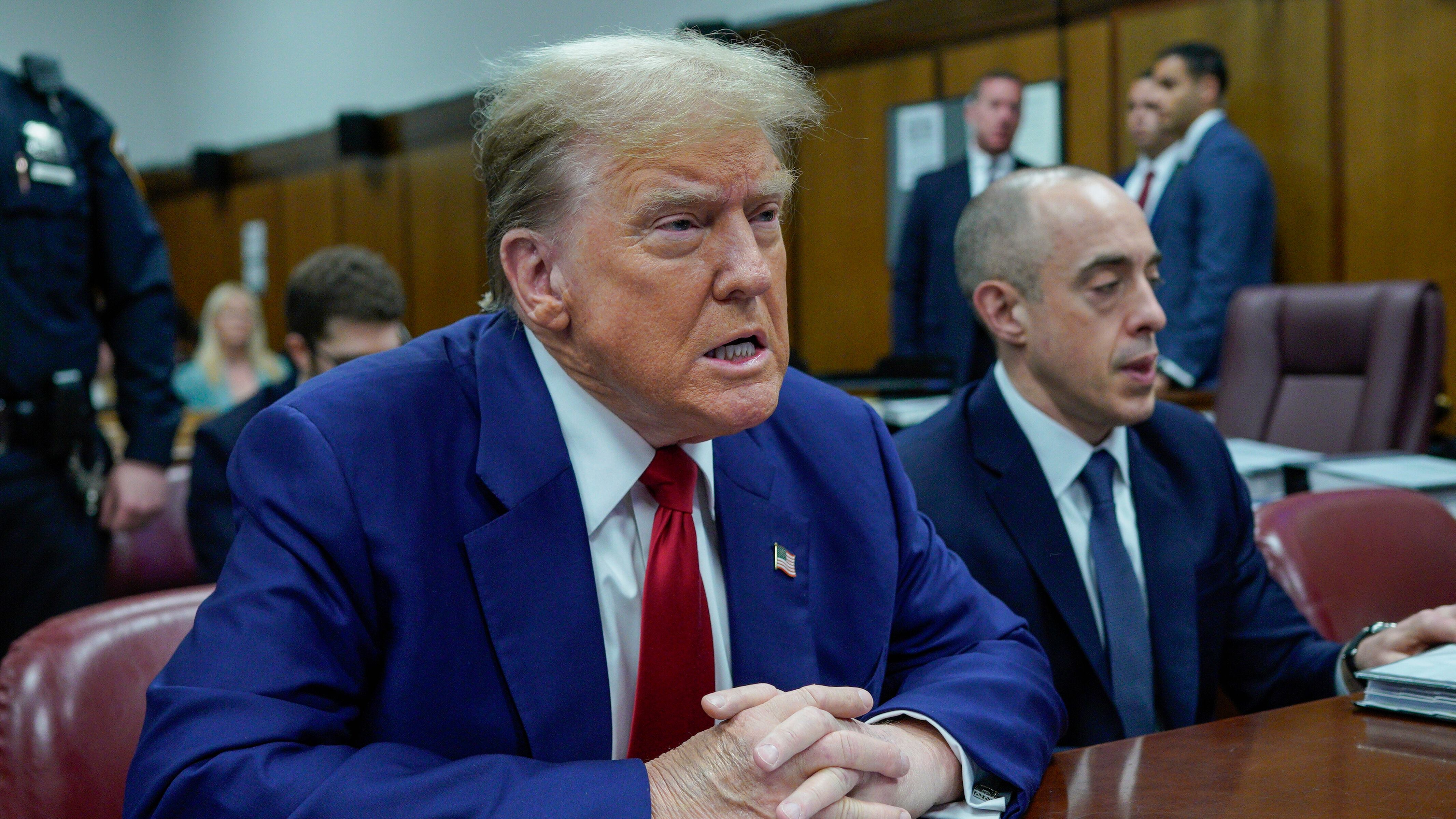 Former president Donald Trump was held in contempt and fined (Eduardo Munoz/Pool Photo via AP)