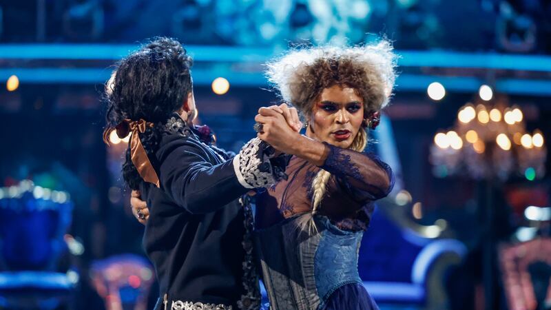 Nikita Kuzmin and Layton Williams on Strictly Come Dancing for Halloween Week (Guy Levy/BBC/PA)